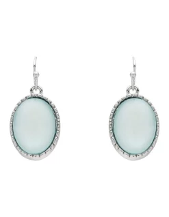 Promo 🥰 Barcs Oval Stone Drop Earring In Green ⌛