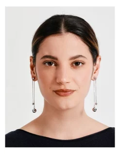 Cheapest 🔔 Trent Nathan Long Drop Ball Silver Earrings 🎉 -Cheap Earrings Shop unnamed file 945